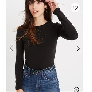 NWT Madewell Bodysuit - Crewneck Thong in Black